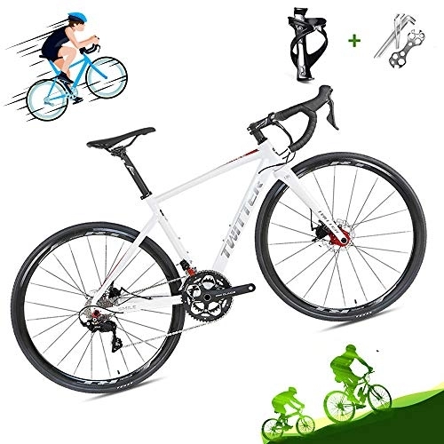 Road Bike : XIYAN Lightweight Dual Disc Brake Bike, Aluminum Alloy Road Bike 22-Speed 700C Off-Road, 20.4 / 19.6 / 18.8 / 18.1 Inches, Suitable for Men, Women And Cities, White, 18.8in