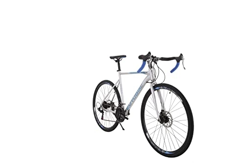 Road Bike : XLTL-XC580 700C Wheel Mens Road Bike, Shimano 21 Speed Adult Bike (silver blue)