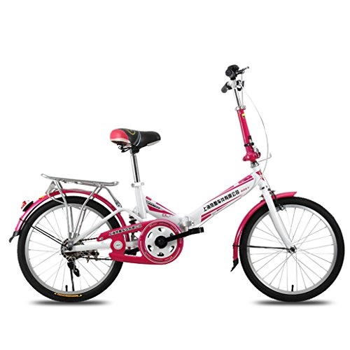 Road Bike : XQ F300 Red Folding Bike Adult 20 Inches Ultralight Portable Student Children's Bicycle