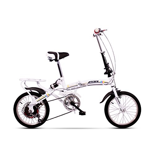 Road Bike : XQ Folding bike bicycle Ultralight Mini Variable speed damping 20 inches adult Children's bicycle (Color : White, Size : Variable speed)