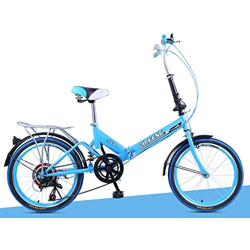 Road Bike : XQ XQ-TT-613 20 Inches 6 Speed Foldable Bicycle Damping Bike Adult Men And Women Student Car