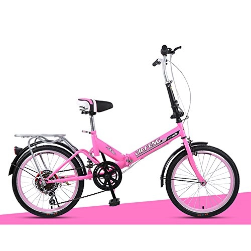 Road Bike : XQ XQ-TT-623 Folding Bike 20 Inches 6 Speed Pink
