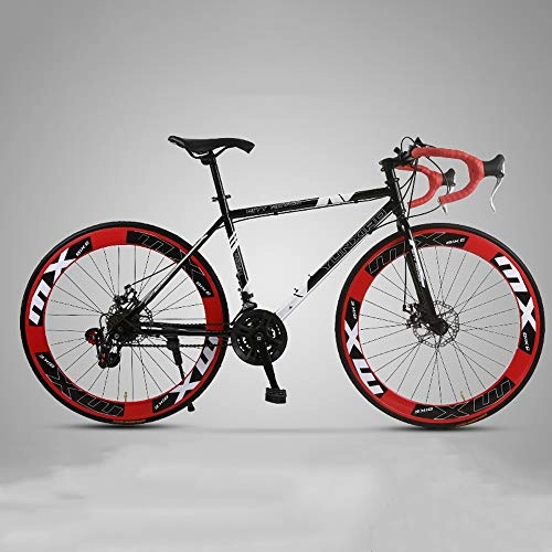 Road Bike : XSLY 2020 New 26 Inch Road Mountain Bike 24 Speed Disc Brakes Front And Rear Bicycles for Women Men Adult Suitable for Height: 160-185cm (Color : Red)