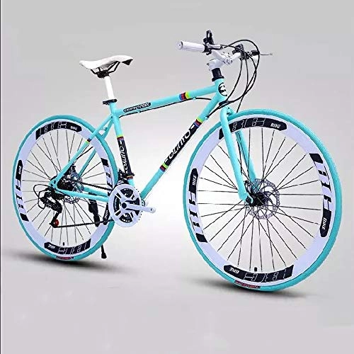 Road Bike : XSLY Light Men's bicycle, Cool 24-Speed 26-inch Women's Bicycles, High Carbon Steel Frame Adult Road Bikes, Double Disc Brake Cycling Racing, Outdoors Wheeled Road Mountain Bike Bicycle
