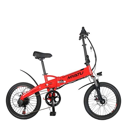 Road Bike : XXCY Electric Bike 36V 250W Folding Mens Ebike 6 Speeds Disc Brake Road Bike 20inch Bicycle with Full suspension Fork and Smart Coputer (red)