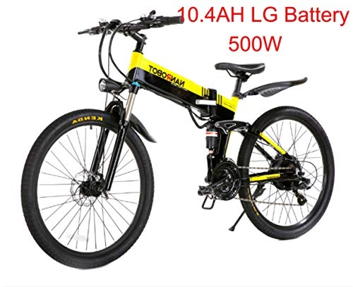 Road Bike : XXCY Electric Bikes Updated M1 500W 48V 10.48A Lithium Battery Folding Bike MTB Mountain Bike E Bike 26 Inch Shimano 21 Speed Bicycle Smart Electric Bicycle