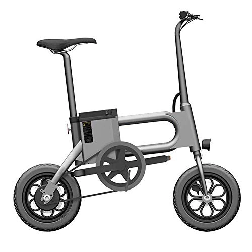 Road Bike : Y&WY Electric Bike, Adult Folding Battery Car With Pedal Assist Removable Battery With Electronic Intelligent Anti-Theft, Aluminium Frame And Disc Brakes City Bike, Gray, Battery~5.0Ah