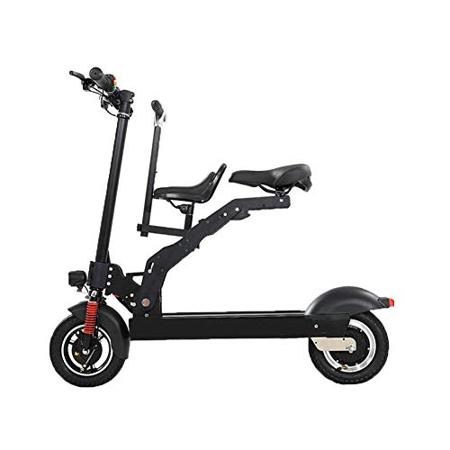 Road Bike : Y&WY Electric Scooter, Adult Mini Folding Electric Car Bike Rechargeable Battery 3 Riding Modes With LED Lighting Travel Pedal Small Battery Car Unisex