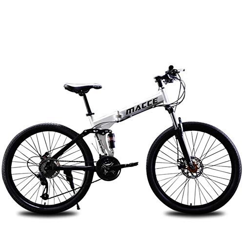 Road Bike : YAMEIJIA Mountain bike riding 24 / 26 inch Variable speed dual shock reduction / 21-24-27 speed top match / foldable, White, 24inch21speed