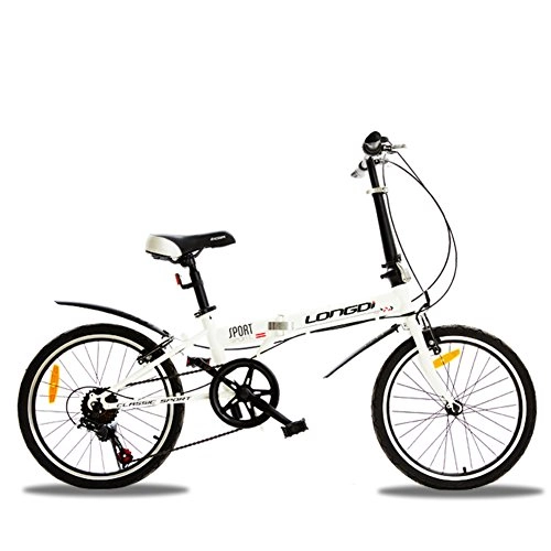Road Bike : YEARLY Adults folding bicycles, Foldable bikes Variable speed Student Small wheel Gift bike Foldable bicycle-White 20inch