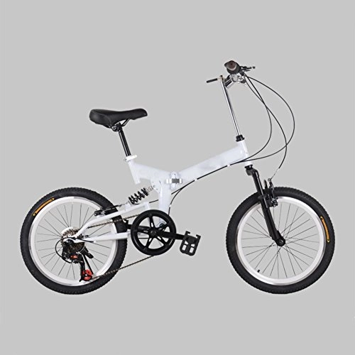 Road Bike : YEARLY Adults folding bicycles, Mountain folding bikes 7 speed Foldable bikes Men and women Student folding bicycles-White 20inch