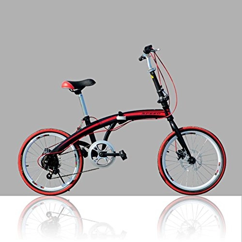 Road Bike : YEARLY Adults folding bicycles, Student folding bicycles U8 Men and women Foldable bikes-red 20inch