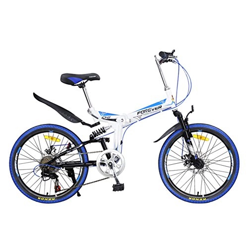 Road Bike : YEARLY Mountain folding bikes, Adults folding bicycles Student Youth Ultra light Portable 7 speed Shimano Soft tail Foldable bikes-White 22inch