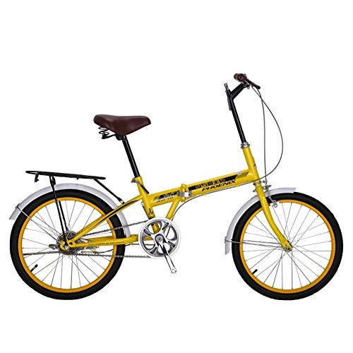 Road Bike : YEARLY Women foldable bikes, Adults folding bicycles Single speed City Student Men and women bicycles Foldable bikes-yellow 20inch