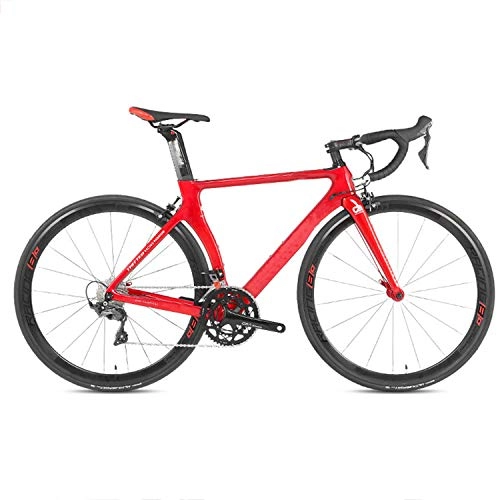 Road Bike : Yinhai Carbon Fiber Road Bike, Carbon Fork, Shimano UT R8000, 22 Speeds, 700C Wheels, Red, White, Red 52cm