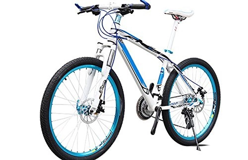 Road Bike : Yoli New Bicycle 36V Lithium Battery Electric Snow Bike SHIMAN0 Mountain Bike , 5 colors, three speeds (21 speed, blue)