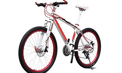 Road Bike : Yoli New Bicycle 36V Lithium Battery Electric Snow Bike SHIMAN0 Mountain Bike , 5 colors, three speeds (21 speed, red)