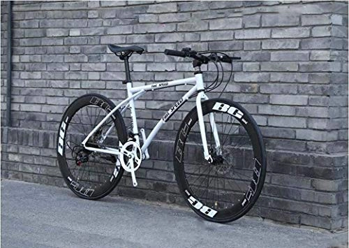 Road Bike : YZPFSD Men's And Women's Road Bicycles, 24-Speed 26-Inch Bikes, Adult-Only, High Carbon Steel Frame, Road Bicycle Racing, Wheeled Double Disc Brake Bicycles, Colour:G (Color : E)