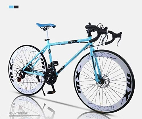 Road Bike : YZPFSD Road Bicycle, 24-Speed 26 Inch Bikes, Double Disc Brake, High Carbon Steel Frame, Road Bicycle Racing, Men's And Women Adult, Colour:E (Color : C)