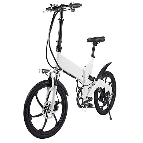 Road Bike : Z&L Electric Folding Bike 20 Inches Adult Driving Small Mini Go To Work Travel Lithium Battery & Portable Foldable Bicycle