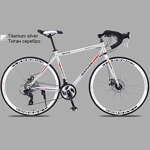 Road Bike : ZDK Aluminum alloy road bike road bicycle Two-disc sand road bike Ultra-light bicycle, 30 speed S H top
