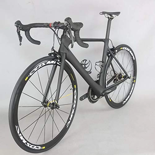 Road Bike : ZDK Complete bike 700C Carbon Fiber Road Bike Complete Bicycle Carbon Cycling Road Bike, Shimano R7000, size 53.5cm