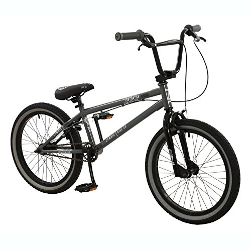 Road Bike : Zombie 20" Bones BMX BIKE - Bicycle in GREY & BLACK with 25 x 9 Gears (Boys)