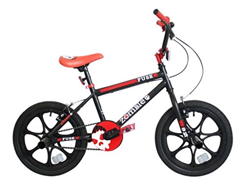 Road Bike : Zombie New Fuse BMX Bike 16 inch Mag Wheels Black / Red Exclusive