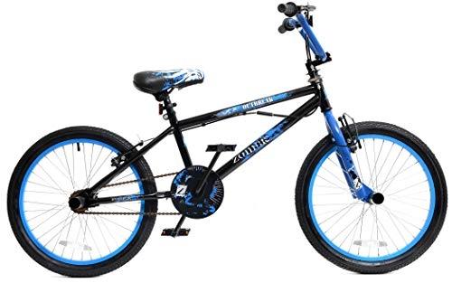 Road Bike : Zombie Outbreak Boys Kids 20" Wheel Freestyle BMX Bike with Gyro Black Blue