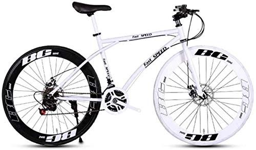 Road Bike : ZTLY Road Bike for Men And Women, 24 Speed 26 Inch Bike, High Carbon Steel Frame, Road Bike Racing, Wheeled Road Bike Double Disc Brake Bike