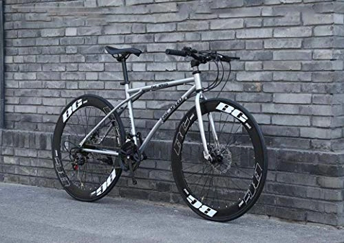 Road Bike : ZTYD Men's And Women's Road Bicycles, 24-Speed 26-Inch Bikes, Adult-Only, High Carbon Steel Frame, Road Bicycle Racing, Wheeled Double Disc Brake Bicycles, G