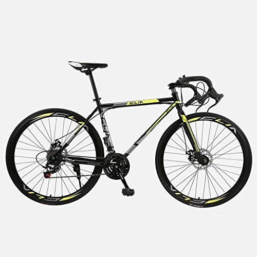 Road Bike : ZTYD Road Bicycle, 26 Inches 21-Speed Bikes, Double Disc Brake, High Carbon Steel Frame, Road Bicycle Racing, Men's And Women Adult, B1