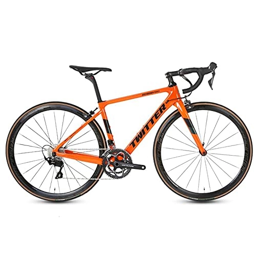 Road Bike : ZWHDS Mountain bike - 700c Complete Carbon Road Bike 22 speed inner Cable full Carbon Racing Bicycle (Color : Orange, Size : 48cm)