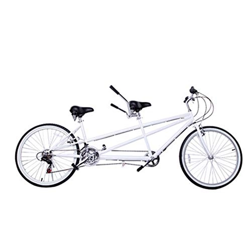 Tandem Bike : Bicycle 26 Inch Parent-Child Bicycle Leisure Multi-Person Bicycle Variable Speed Bicycle Couple Tandem Travel Bicycle, White