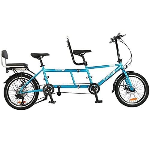Tandem Bike : CCZUIML Unisex Tandem Bike, 20 Inches Folding Tandem, 8 Speed, 700C Wheel Tandem Bicycles, Home Decoration Birthday Christmas Valentines Day Gift for A Cyclist
