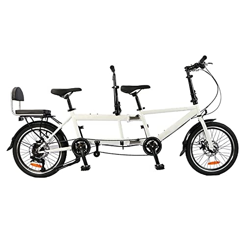 Tandem Bike : FLBTY Variable Speed Bike Riding Couple Entertainment Universal Wayfarer, City Tandem Folding Bicycle, Foldable Disc Brake Travel Bikes