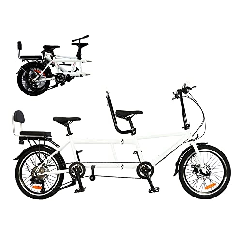 Tandem Bike : Hongsuny Folding Tandem Bicycle Portable City Tandem Folding Bicycle Travel Entertainment Tandem Bicycle Parent-child Bicycle for Adult Child