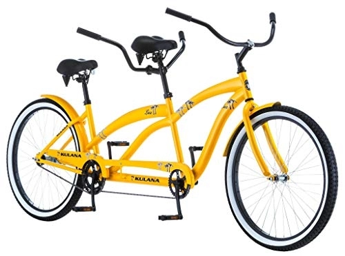 Tandem Bike : Kulana Lua Single Speed Tandem 26” wheel, Yellow, 17" / Medium frame size