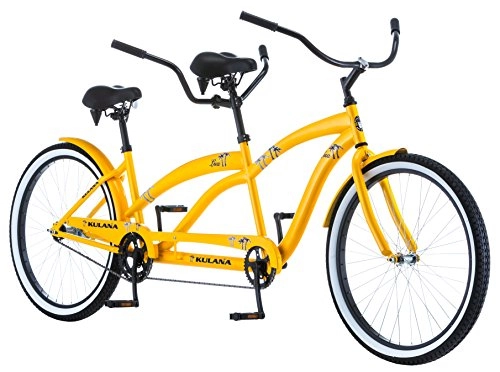 Tandem Bike : Kulana Lua Single Speed Tandem 26" wheel, Yellow, 17" / Medium frame size