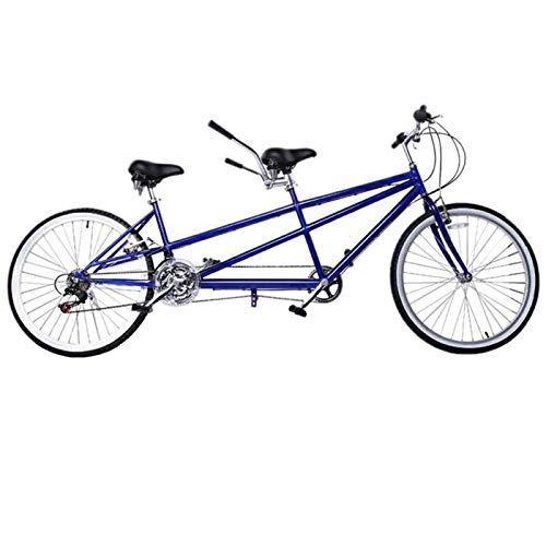 Tandem Bike : LUCKFY 26 Inch Tandem Bike - Couple Bicycle - Straight Beam Parent-Kids Double Riding Travel Bicycle Scenery Sightseeing Bicycle Bikes, Blue