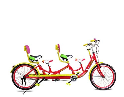 Tandem Bike : MAQRLT Parent-Child Tandem Bicycles, Tandem Bike, Couples Riding Bike A Four-Seater Car with Children Before And Family Bike