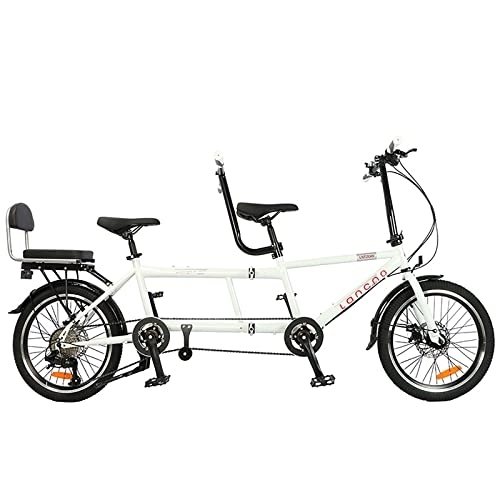 Tandem Bike : Transplant Tandem Bikes for Adults, City Tandem Folding Bicycle, Foldable Disc Brake Kids Beach Cruiser Bike, 7 Speed Adjustable Bike Riding Couple Entertainment Universal Wayfarer