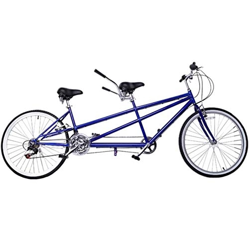 Tandem Bike : Yunyisujiao 26Inches Tandem Bike, City Bicycle for Adults, Parent-Child Riding Couple Entertainment Universal Wayfarer Mountain Riding (Color : Blue)