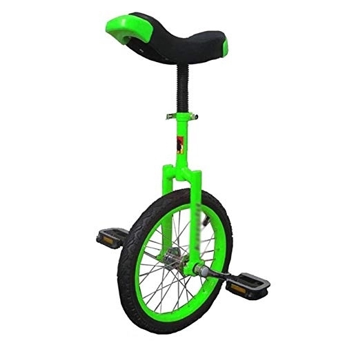 Unicycles : 12" 16" 20" 24" Green Adult's Trainer Unicycle，Height Adjustable Skidproof Mountain Tire Balance Cycling Exercise Bike Bicycle, Ages 9 Years & Up (Size : 16inch wheel)
