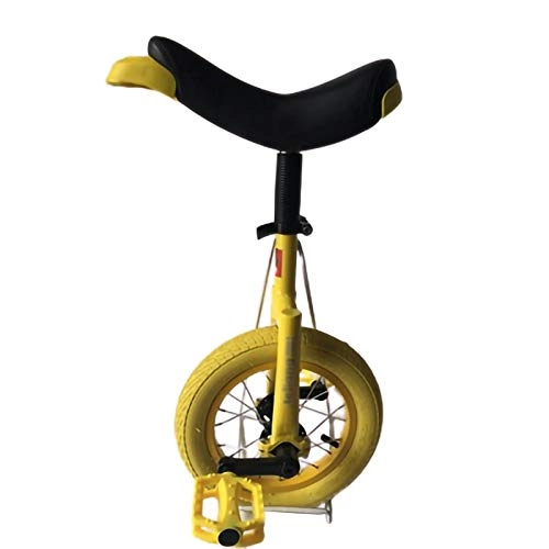 Unicycles : 12 Inch Unicycle Super Bright Bicycle Children Balance Bike for Outdoor Sports Fitness Exercise Health and Performance Programs (Color : Yellow, Size : 12inch)