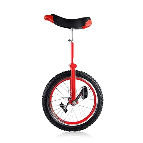 Unicycles : 16 / 18 / 20 / 24 inch Wheel Red Unicycle for Kids / Adults Girls, Heavy Duty Steel Frame and Alloy Rim, for Outdoor Sports Balance Exercise, 18"(46Cm)
