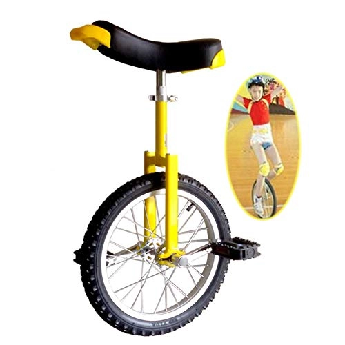 Unicycles : 16" / 18" / 20" / 24" Kid's / Adult's Trainer Unicycle, Height Adjustable Balance Cycling Exercise Bike Bicycle, Best Birthday Gift (Color : Yellow, Size : 16")