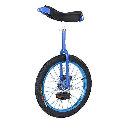 Unicycles : 16" / 18" / 20" / 24" Wheel Unicycle for Kids Adults, Freestyle Cycling Pedal Bike for Outdoor Balance Exercise, Best Birthday Gift (Color : BLUE, Size : 16IN WHEEL)