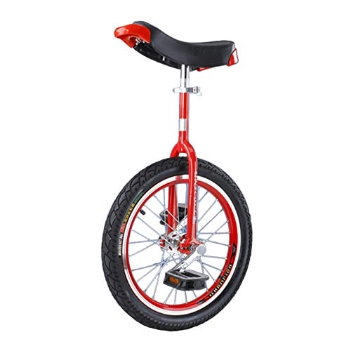 Unicycles : 16" / 18" / 20" / 24" Wheel Unicycle for Kids Adults, Freestyle Cycling Pedal Bike for Outdoor Balance Exercise, Best Birthday Gift (Color : RED, Size : 20IN WHEEL)