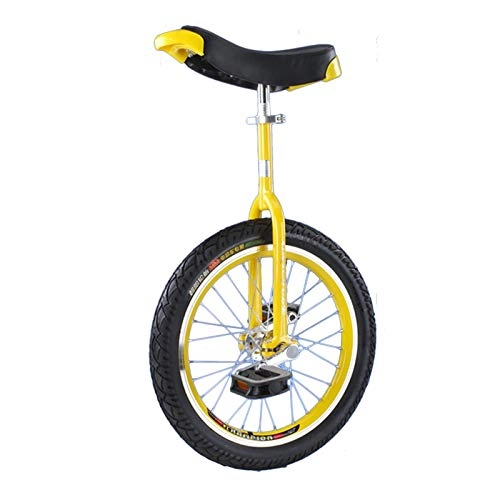 Unicycles : 16" / 18" / 20" / 24" Wheel Unicycle for Kids Adults, Freestyle Cycling Pedal Bike for Outdoor Balance Exercise, Best Birthday Gift (Color : YELLOW, Size : 16IN WHEEL)